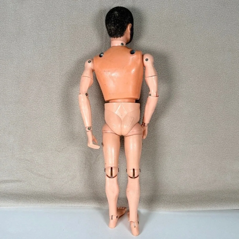 Vintage 1970s GI Joe Talking Adventure Team Commander Flocked Nude Figure READ